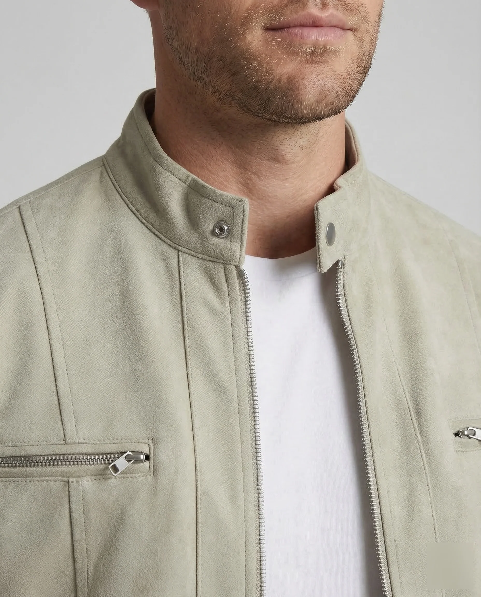 Herren Velourslederjacke Stehkragen - Image 3