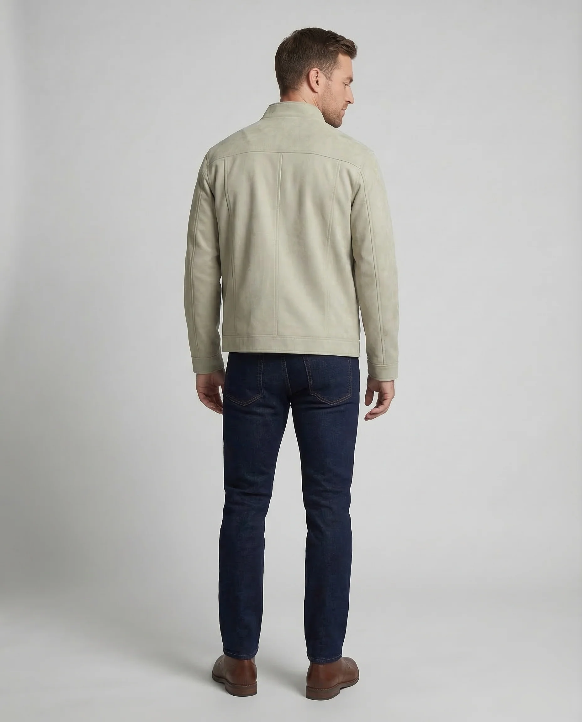 Herren Velourslederjacke Stehkragen - Image 4