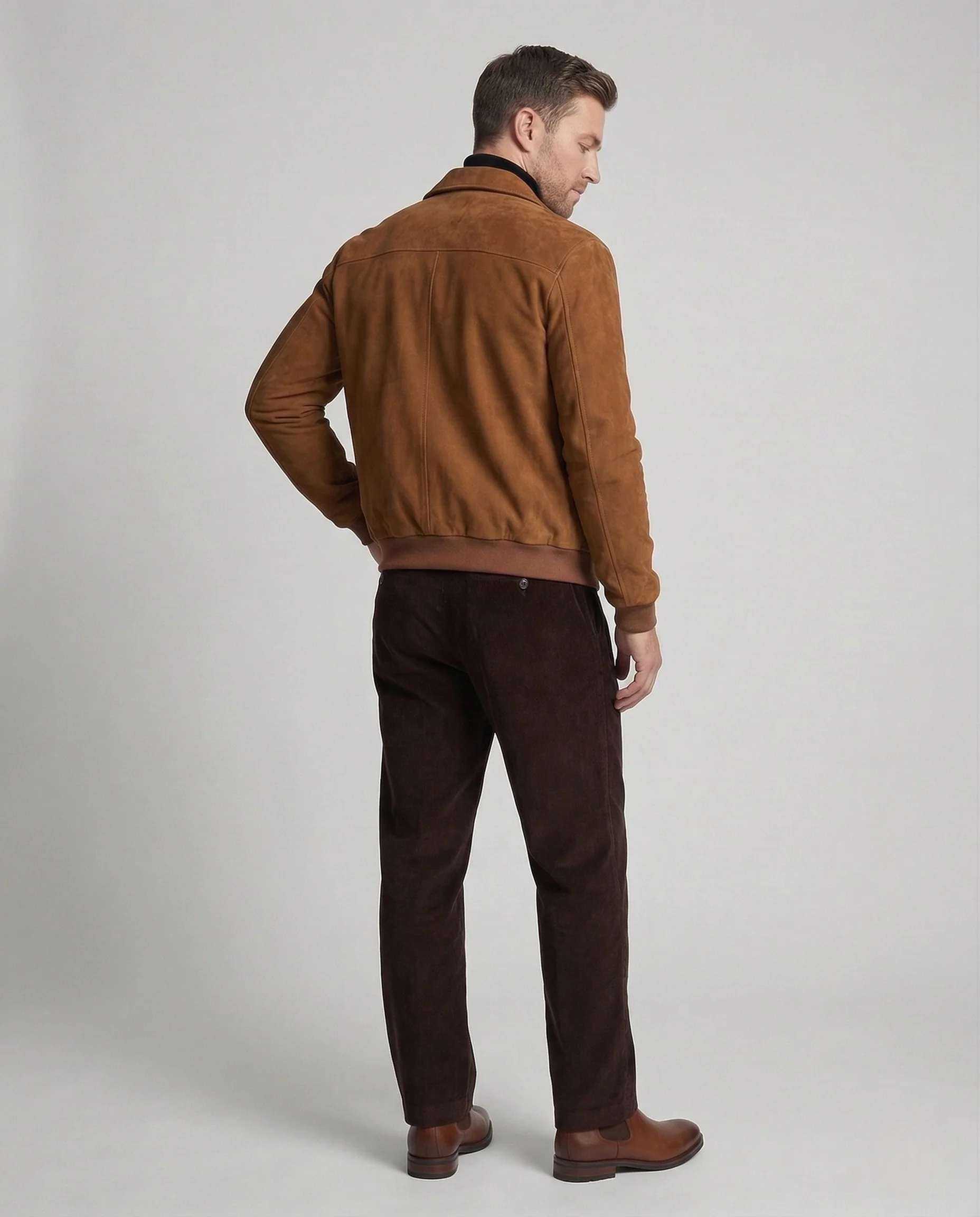 Herren Velours Bomberjacke Klassisch - Image 4