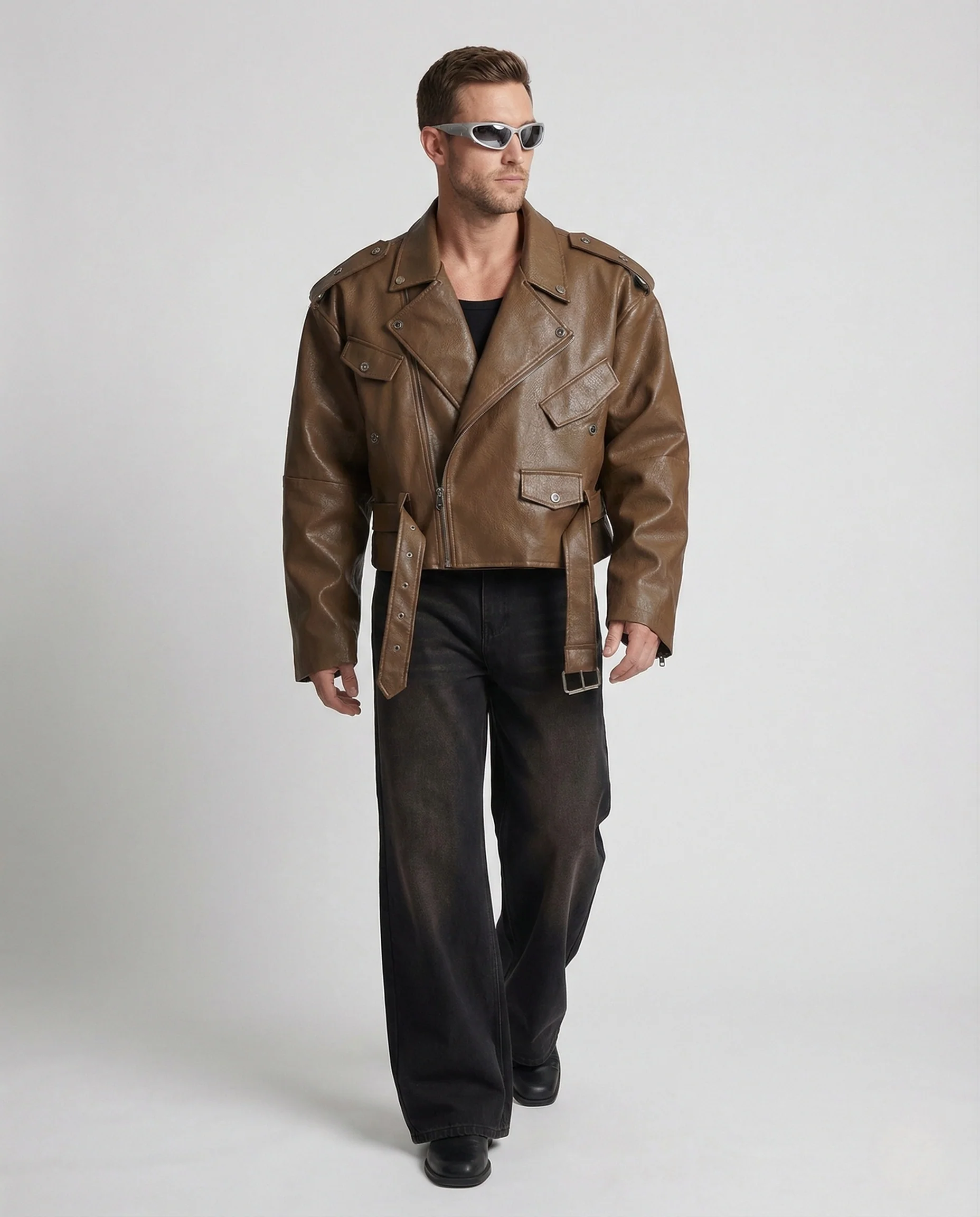 Herren Statement Bikerjacke