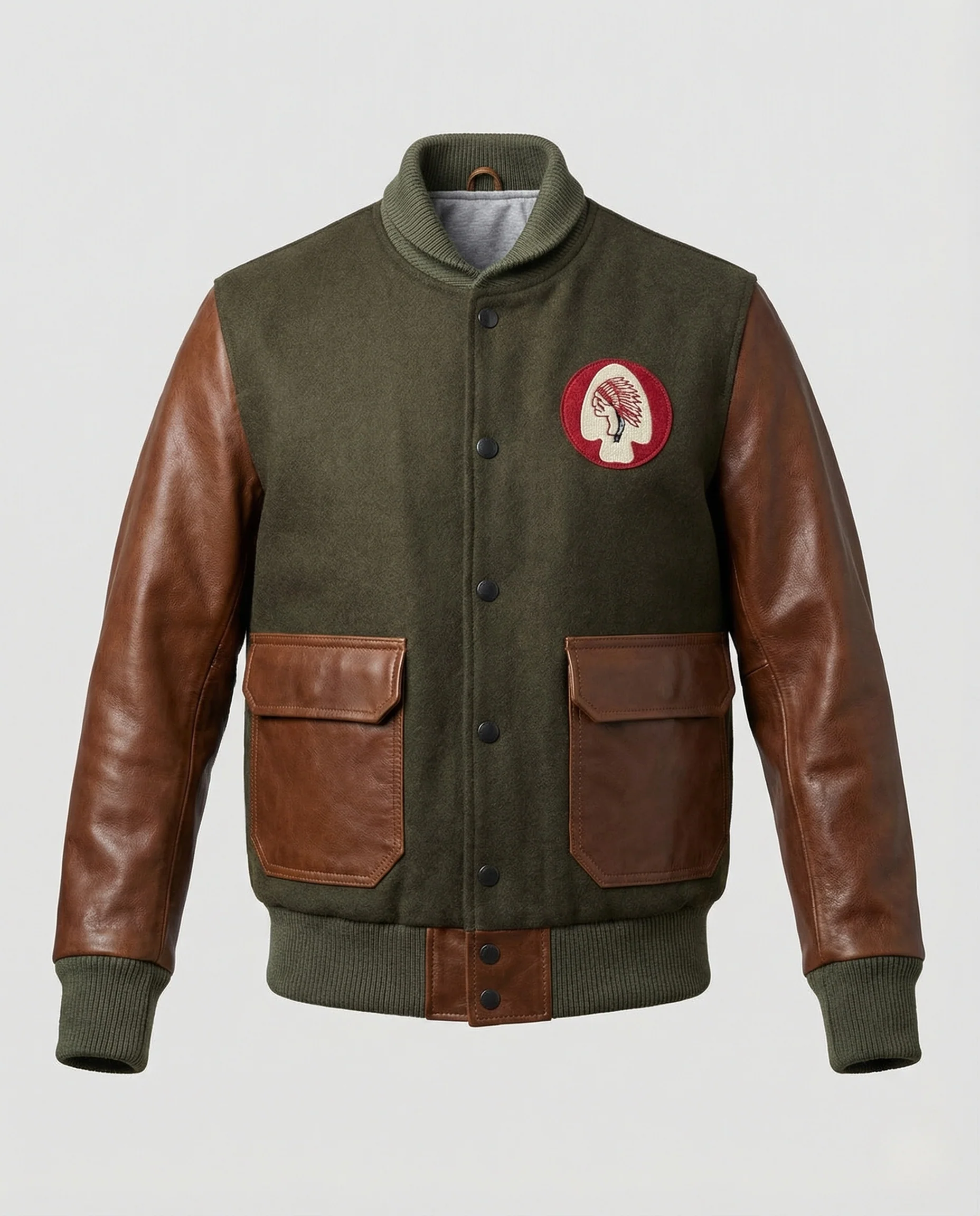 Herren College Blouson mit Lederärmeln - Image 5