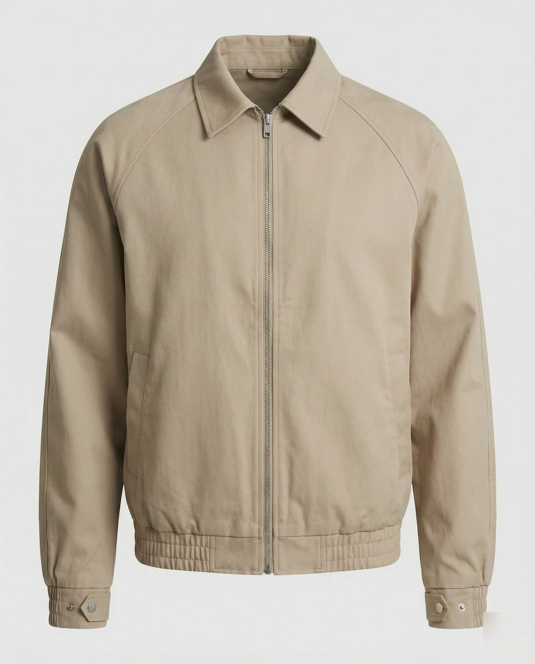Herren weit geschnittene Harrington-Jacke mit Reißverschluss und Hemdkragen Heidi-Mode - Image 5