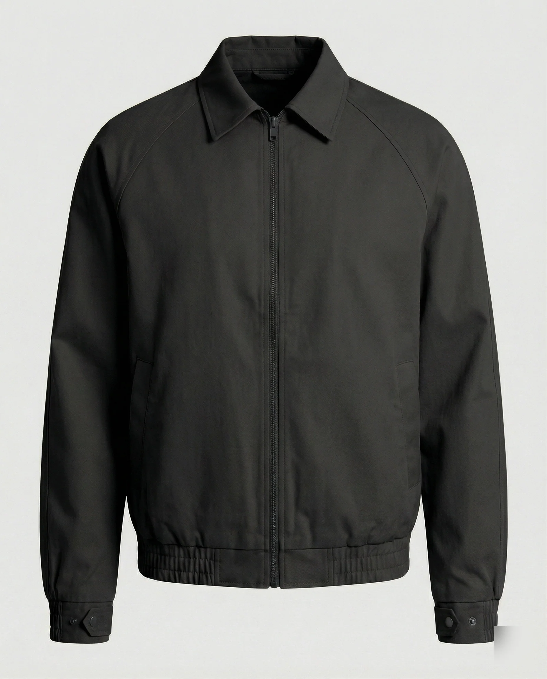 Herren weit geschnittene Harrington-Jacke mit Reißverschluss und Hemdkragen Heidi-Mode - Image 6