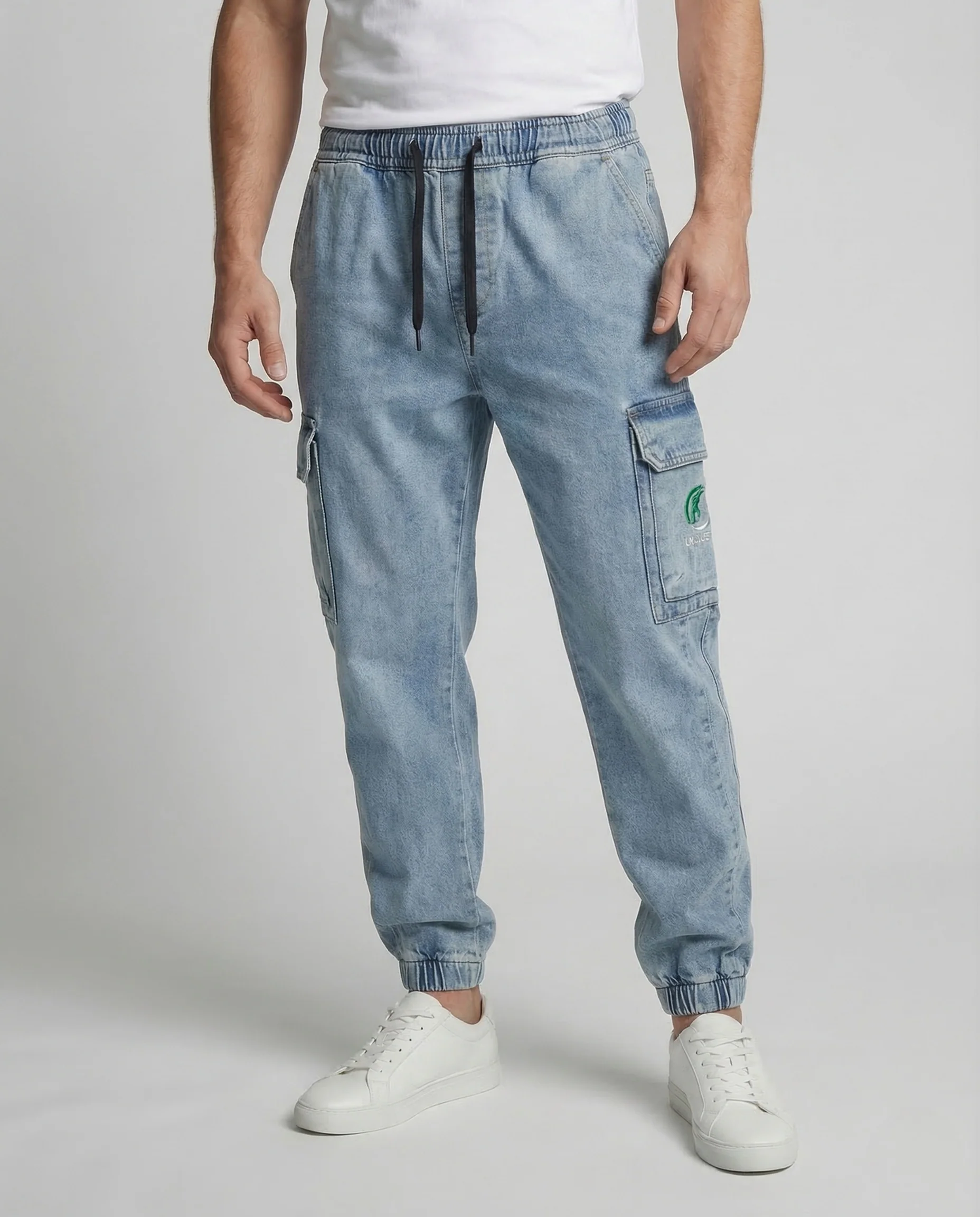 Herren Denim Jogginghose Weit Elastischer Bund - Image 2
