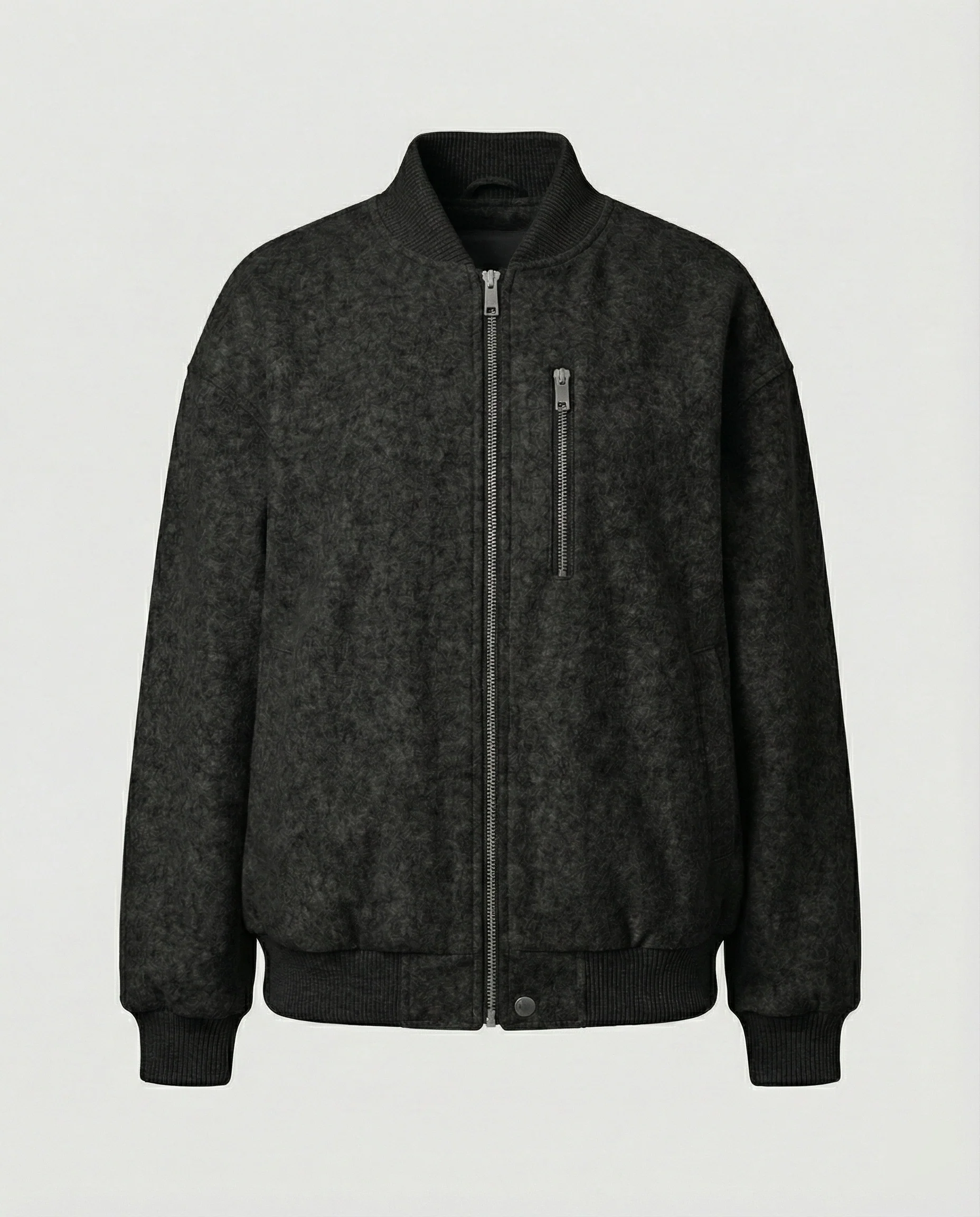 Weit geschnittene Wollmix-Übergangsjacke mit Stehkragen und vertikalen Reißverschlusstaschen Heidi-Mode - Image 6