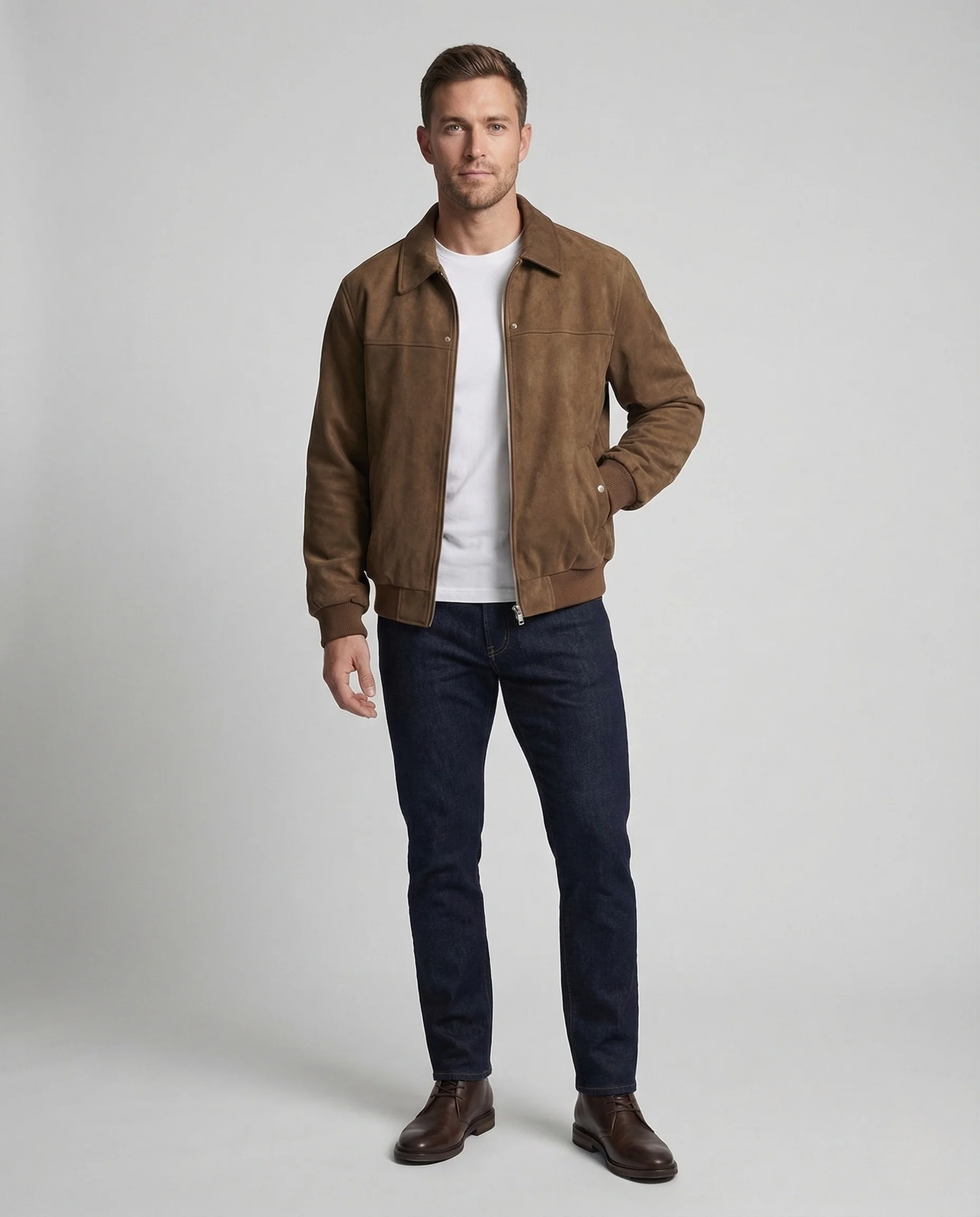 Herren Wildleder Blouson Weit