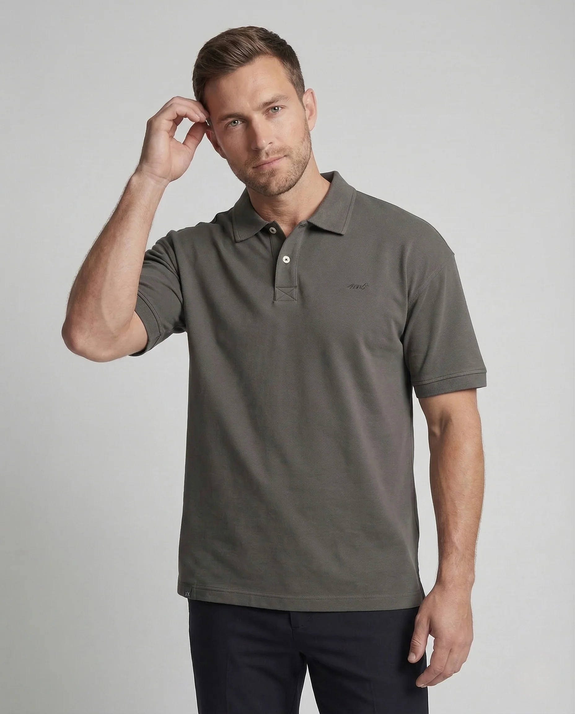 Herren Polo Oversize Baumwollmix - Image 2