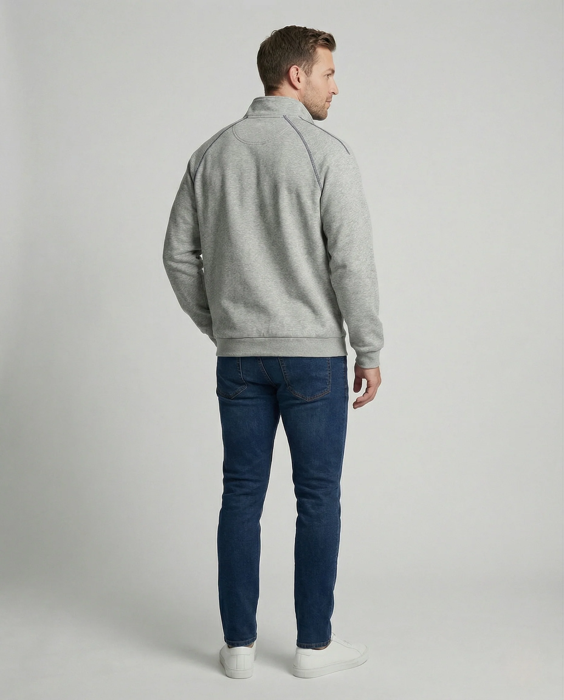 Sweatshirt Weit Mit Halbzip Herren - Image 3