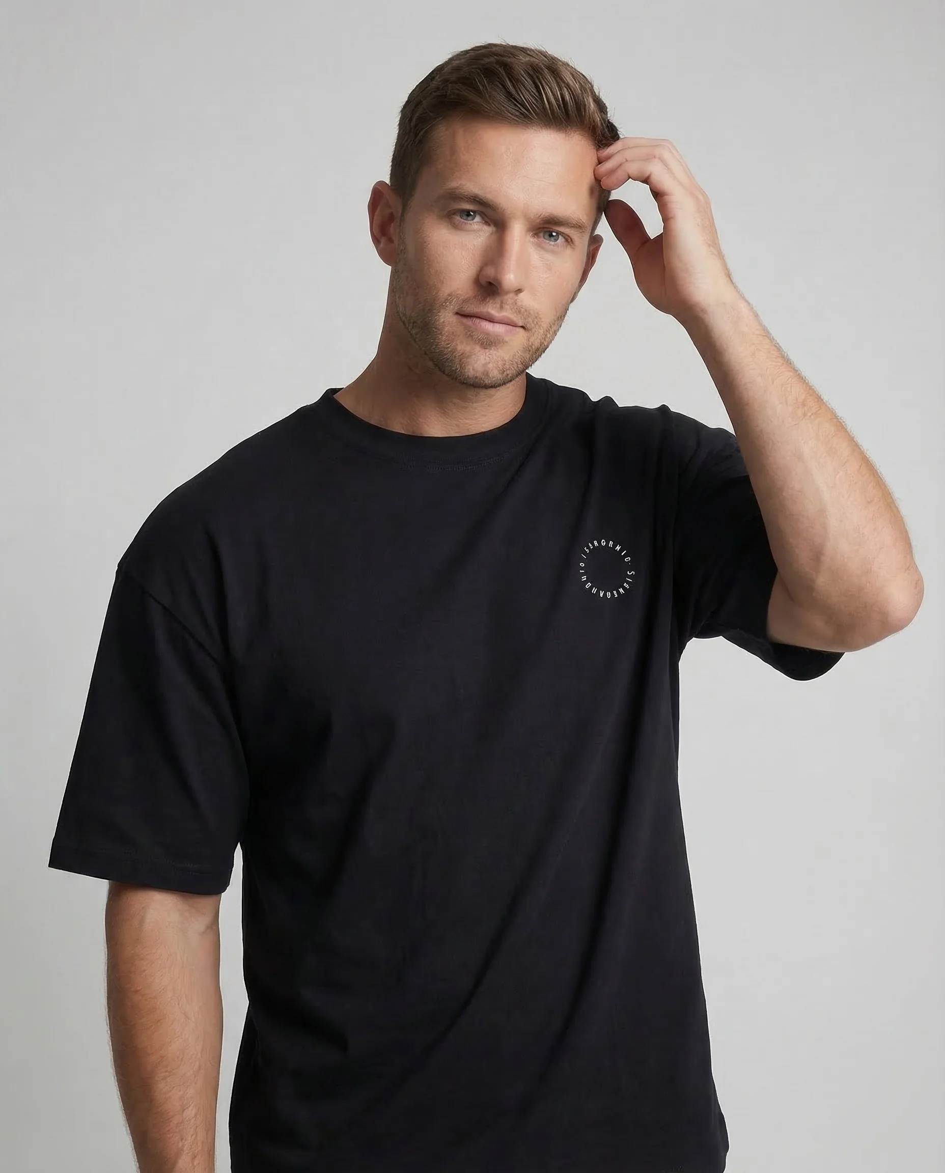 Herren T Shirt Oversize Stickerei - Image 6