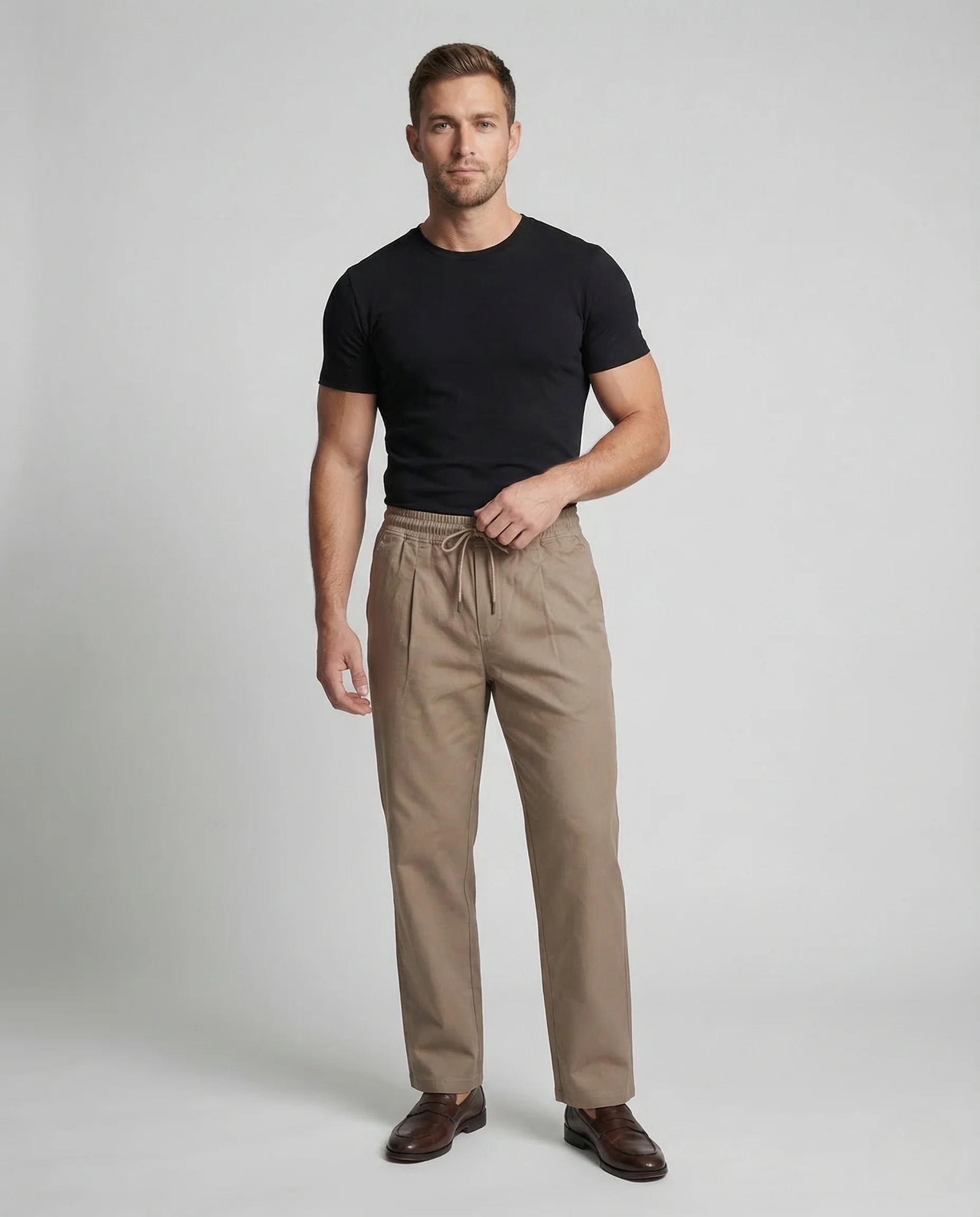 Herren Freizeithose Baumwollmix Elastischer Bund