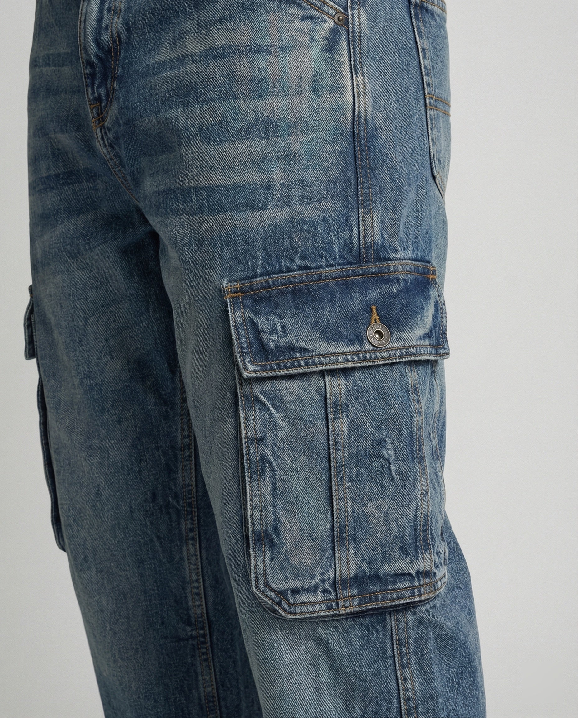Herren Cargo Jeans weit mit Taschen - Image 3