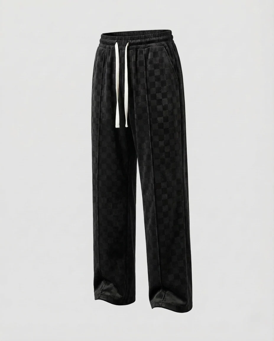 Herren Jacquardhose Karo Kordelzug - Image 6