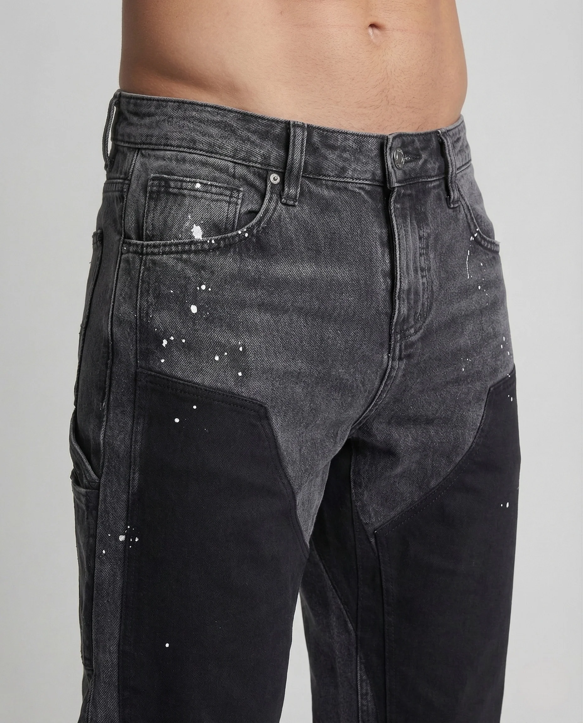 Herren Utility Jeans Weit Cargotasche - Image 3