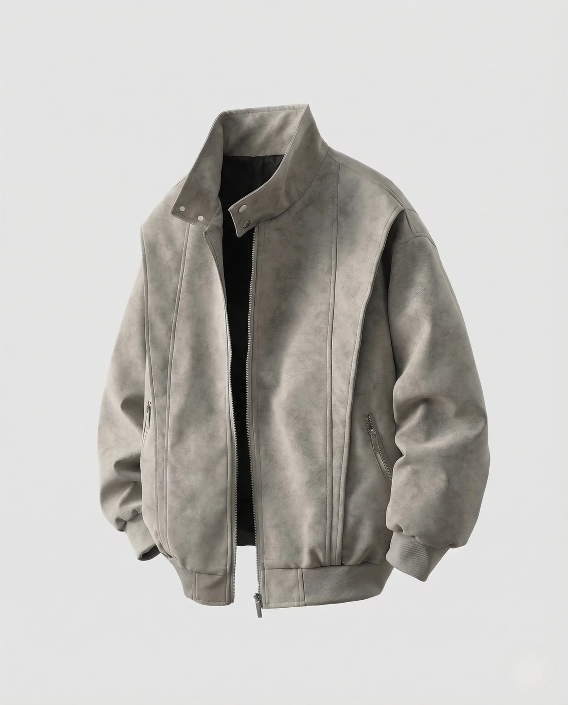 Herren Velours Bomberjacke Weit - Image 5