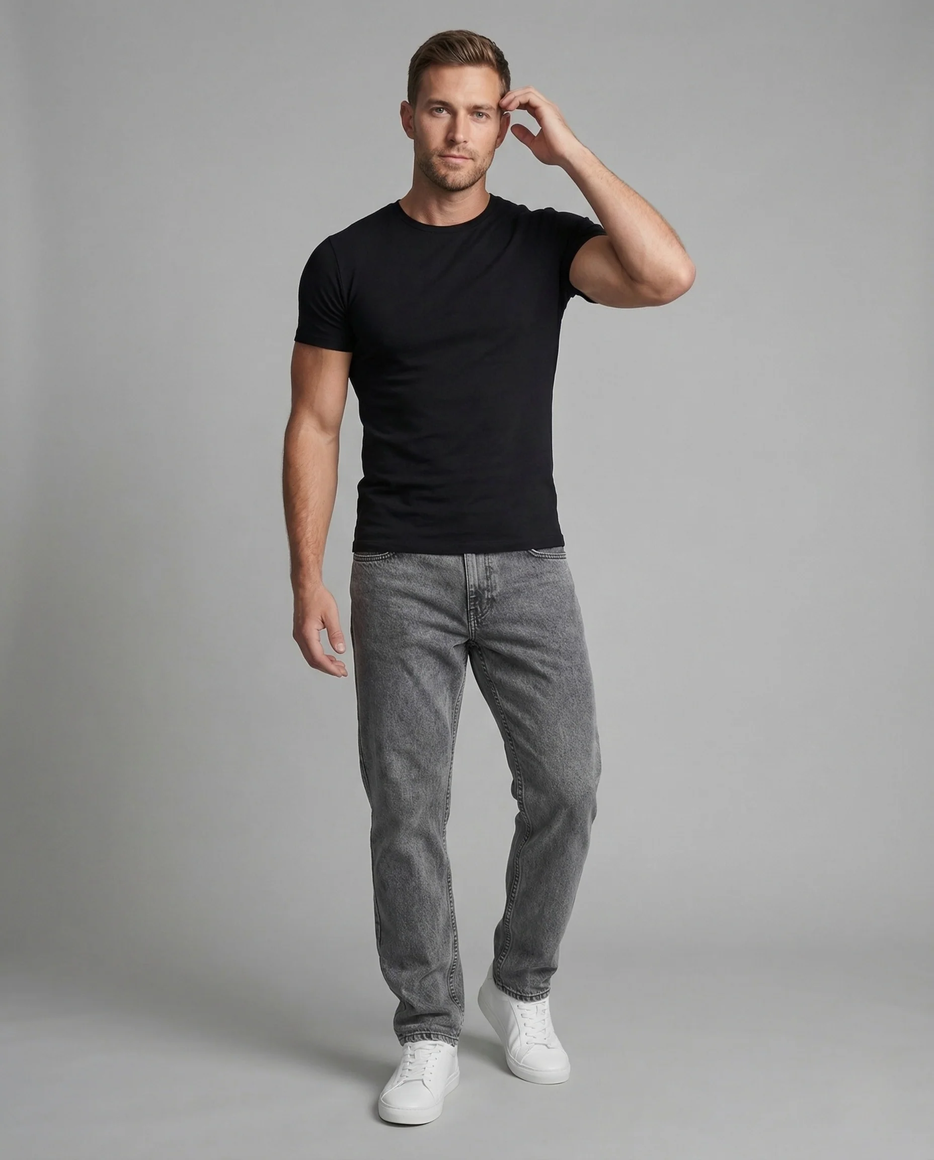 Herren Vintage Jeans Weit mit Tiefem Schritt