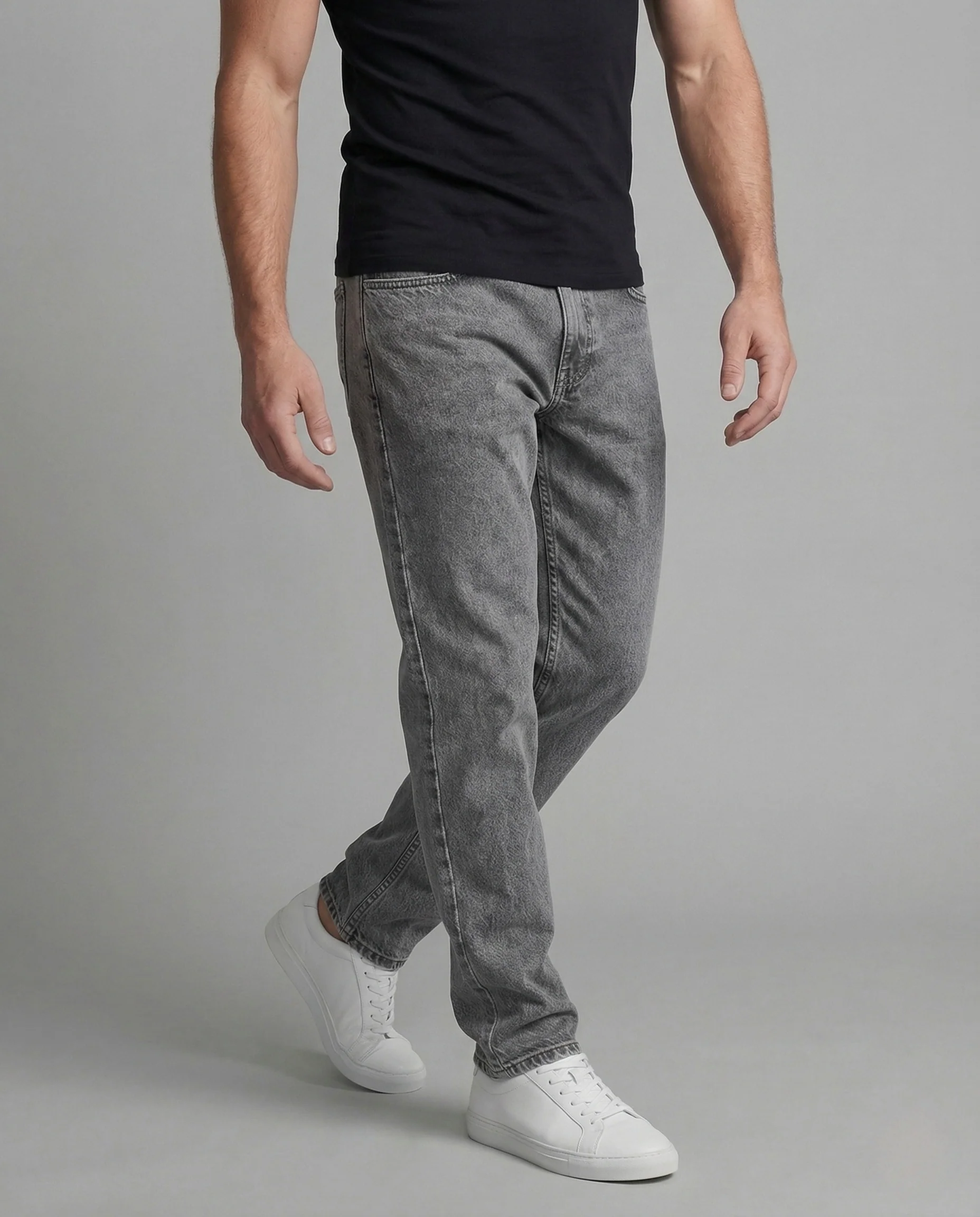 Herren Vintage Jeans Weit mit Tiefem Schritt - Image 2