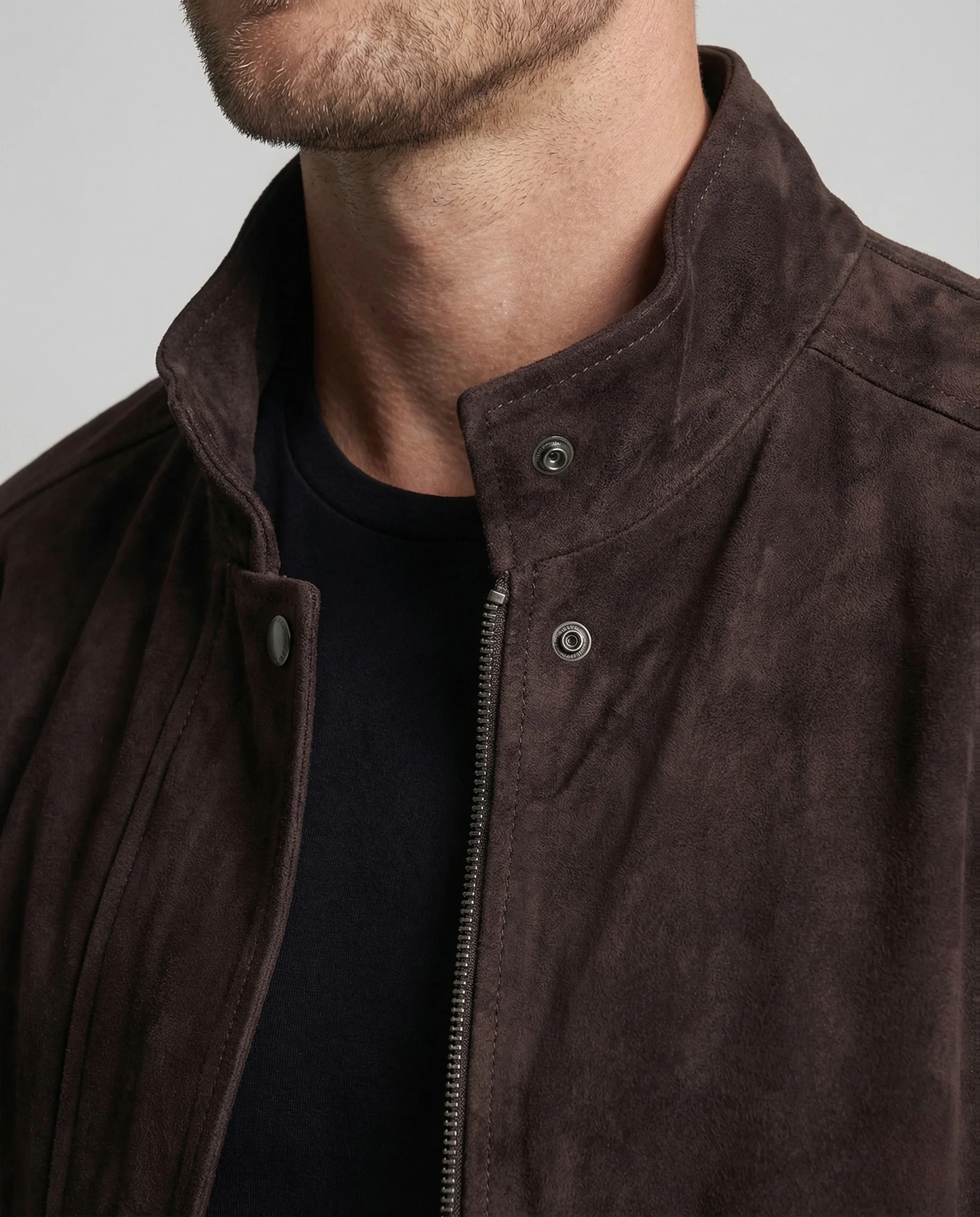 Herren Wildlederjacke Stehkragen - Image 3
