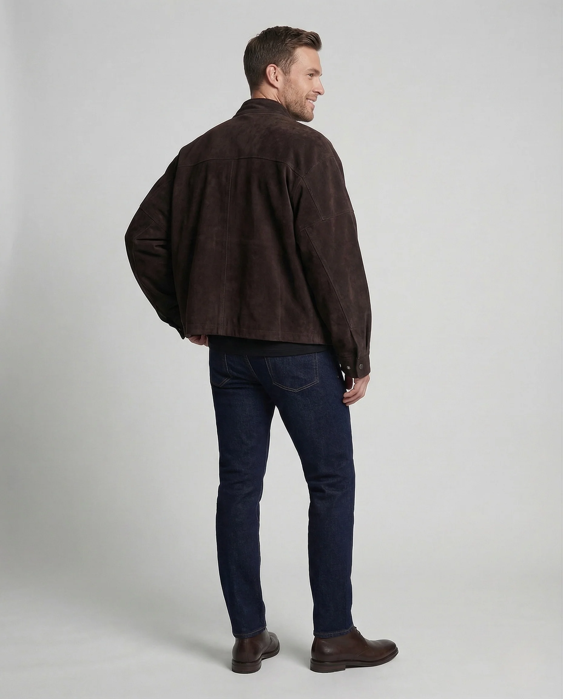 Herren Wildlederjacke Stehkragen - Image 4