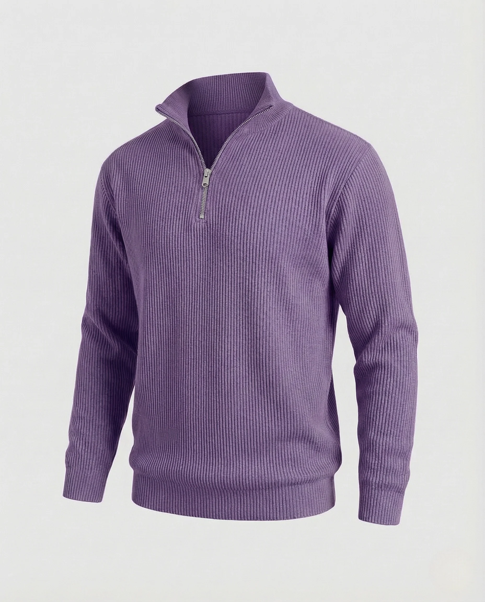 Herren Strickpullover gerippt mit Reißverschluss - Image 12