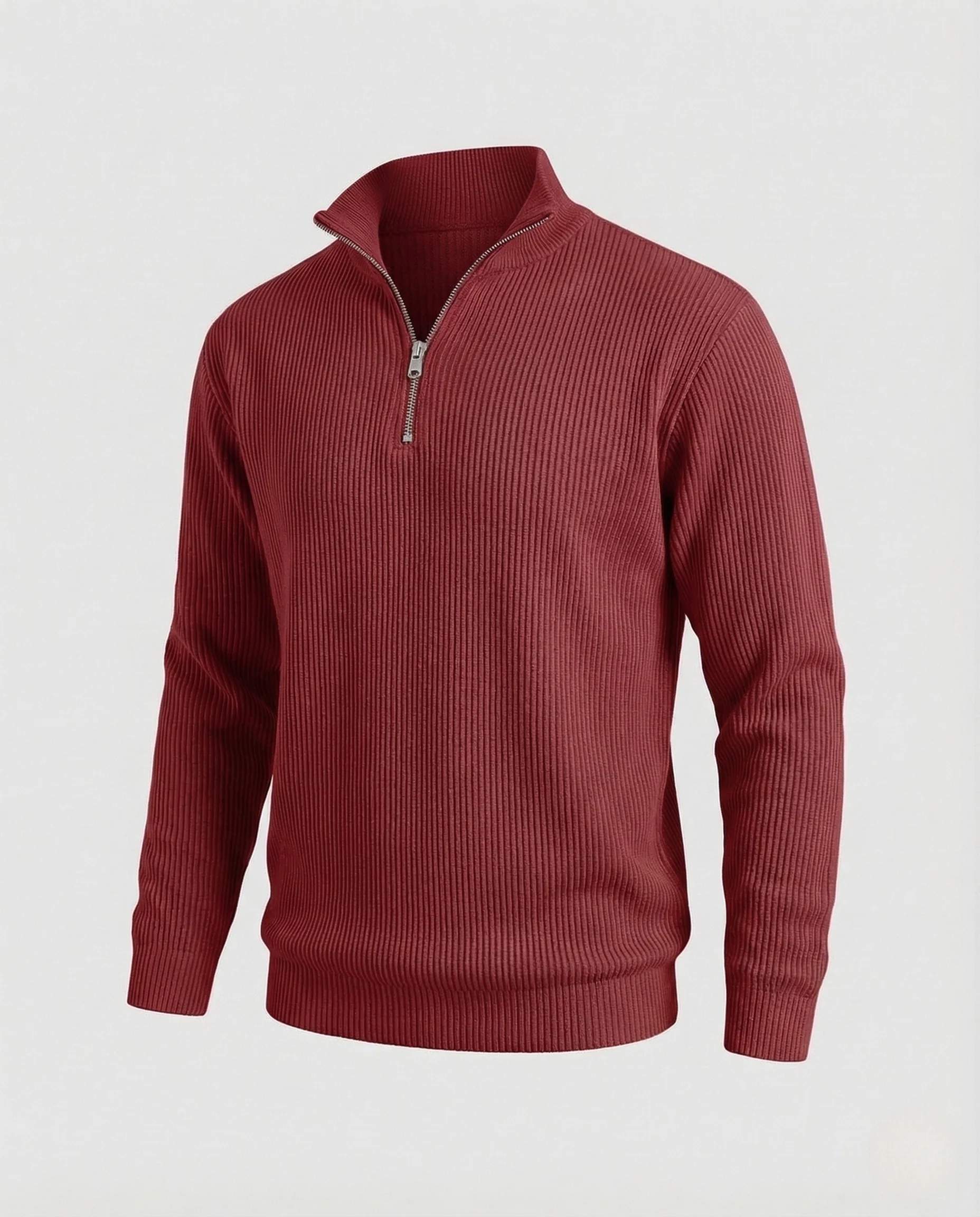 Herren Strickpullover gerippt mit Reißverschluss - Image 16