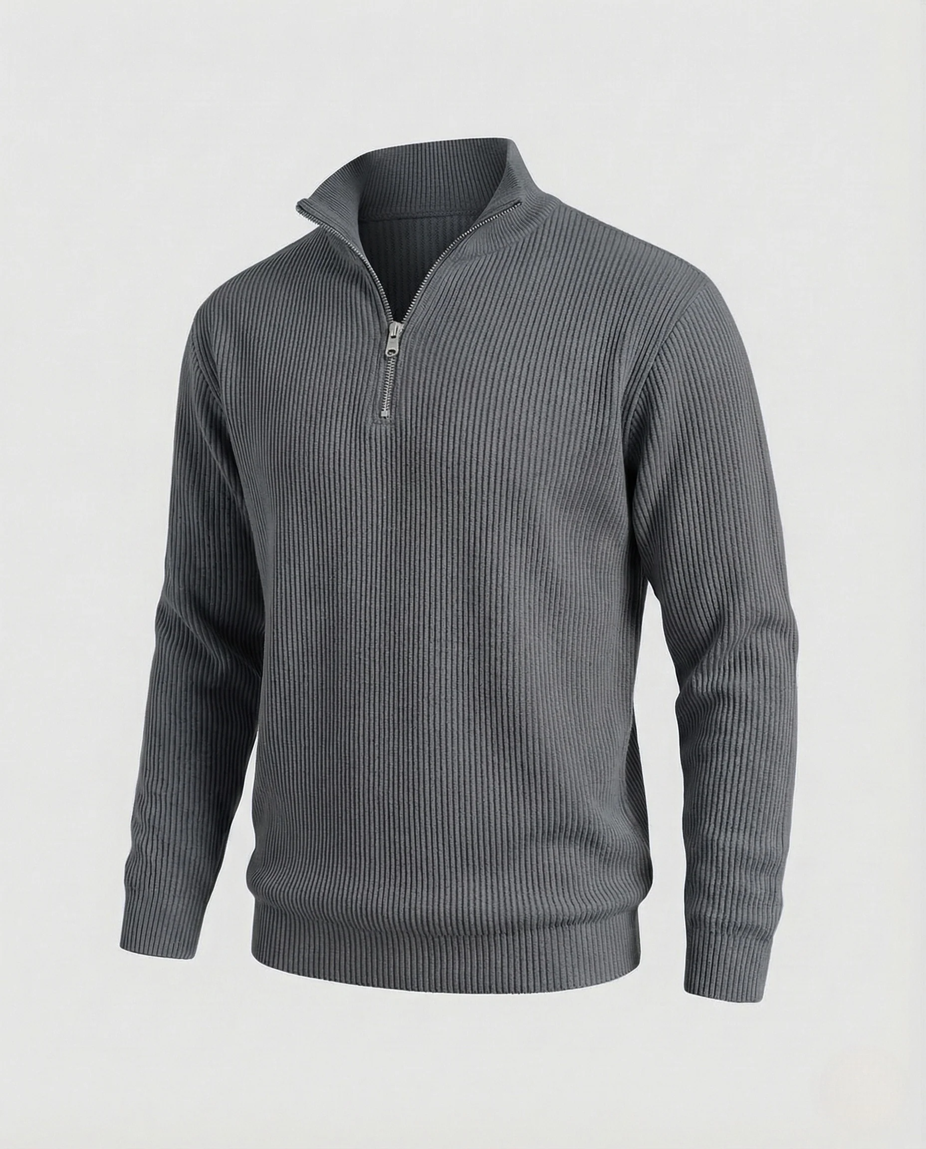 Herren Strickpullover gerippt mit Reißverschluss - Image 18