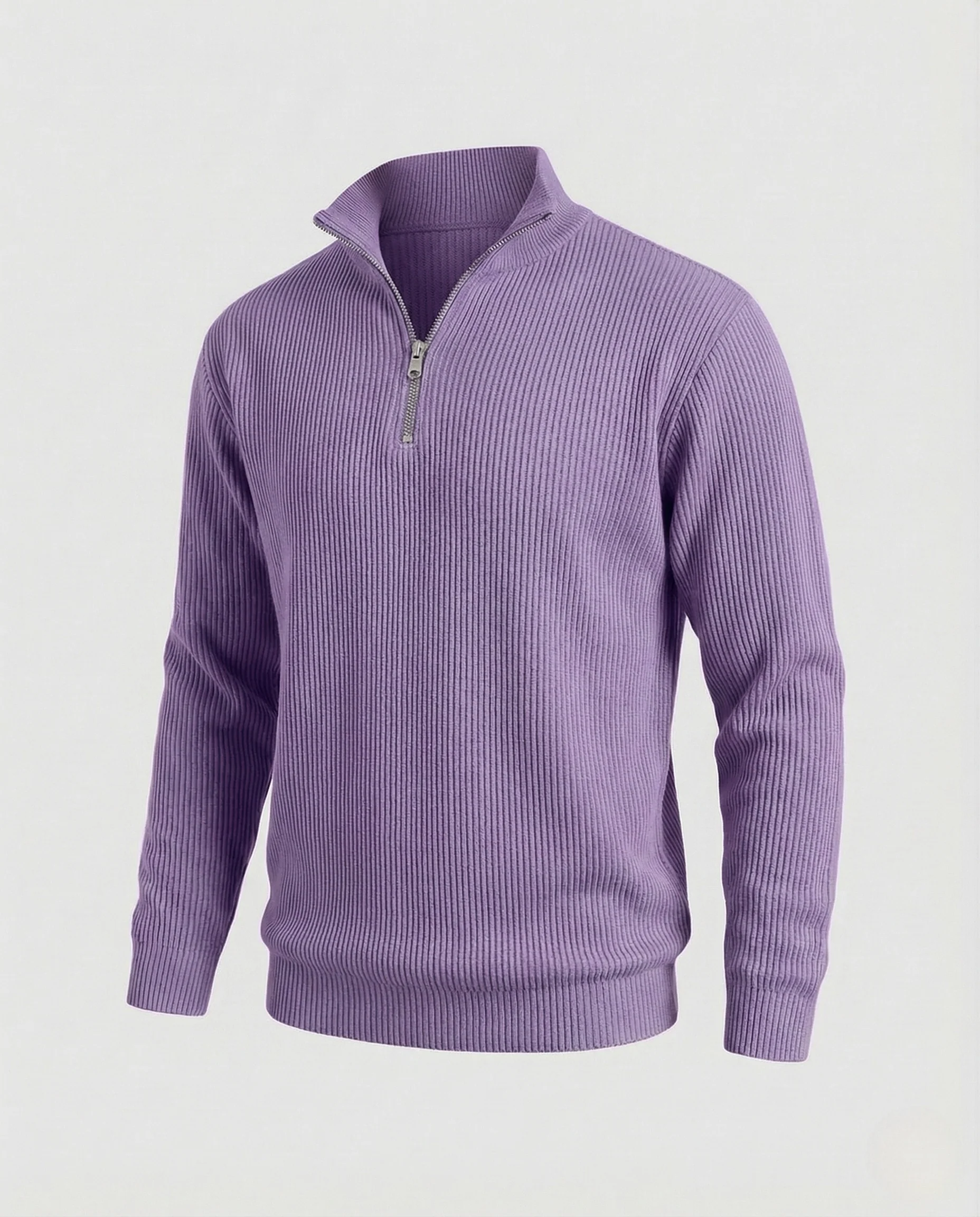Herren Strickpullover gerippt mit Reißverschluss - Image 7