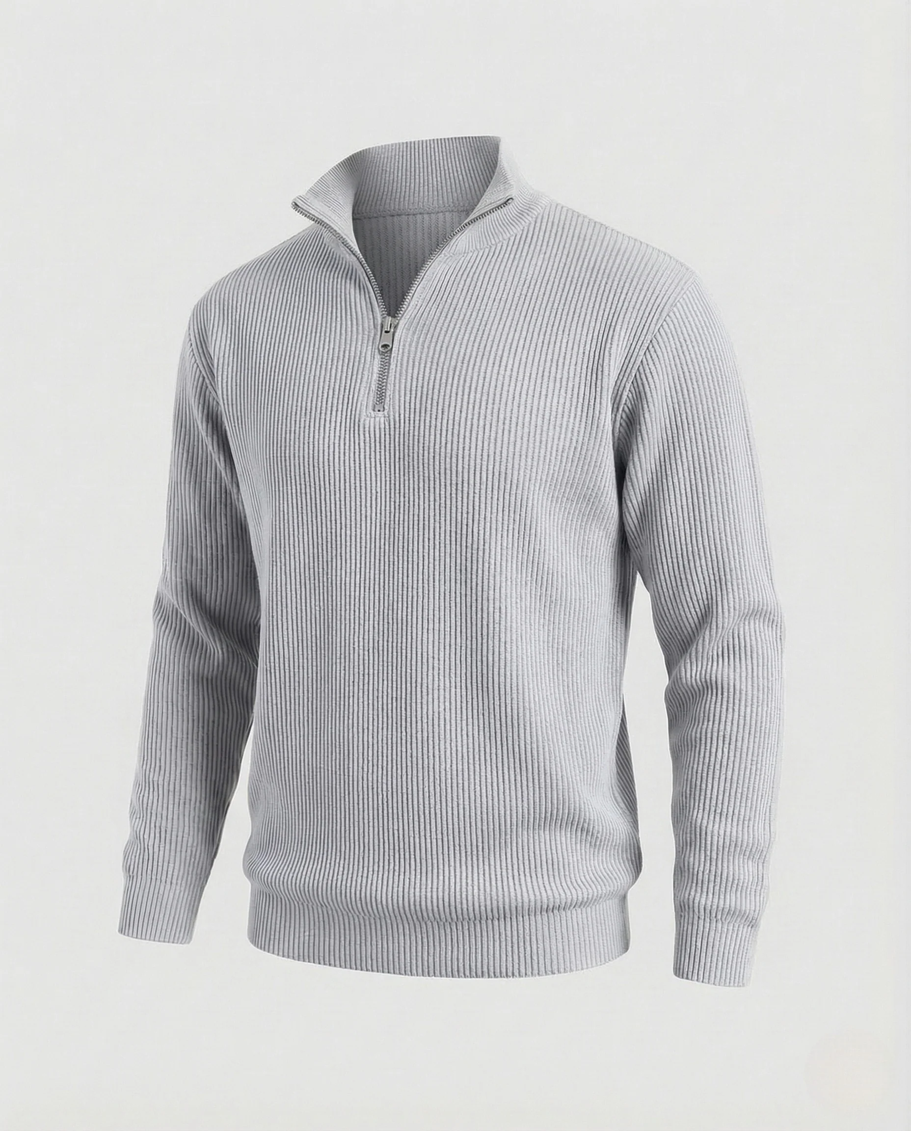 Herren Strickpullover gerippt mit Reißverschluss - Image 9