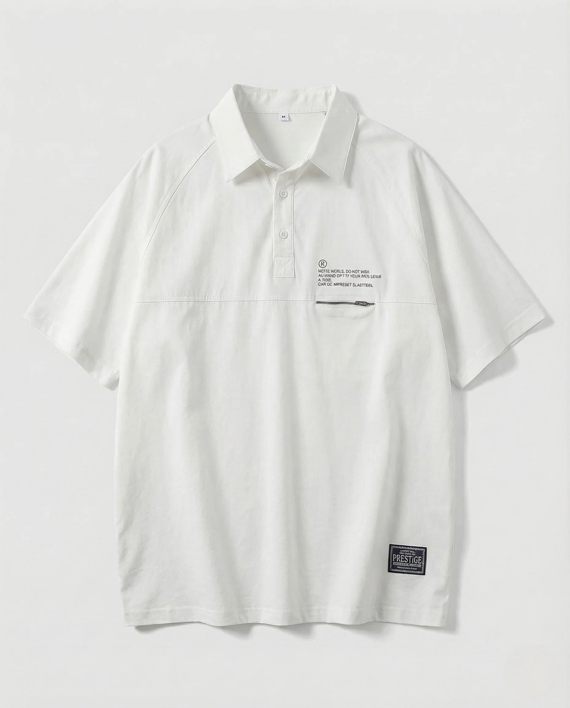 Herren Poloshirt Oversize Reißverschluss Tasche - Image 7