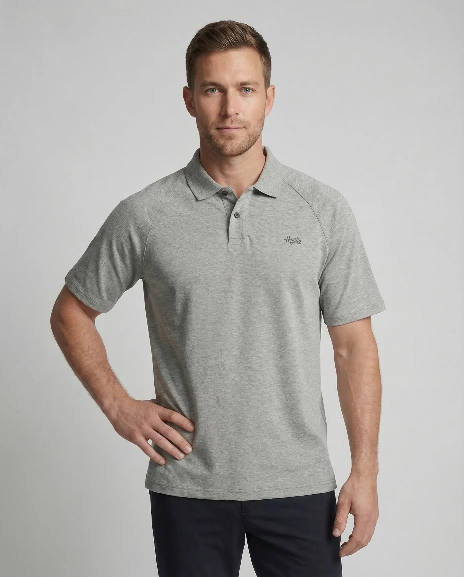 Herren Poloshirt weit mit Raglanärmeln und Polokragen - Image 2