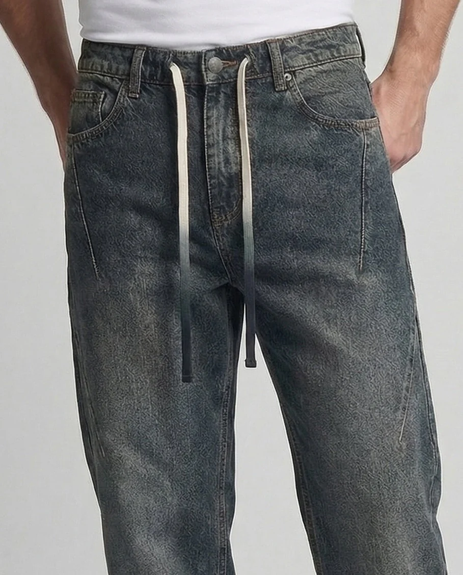 Herren Jeans Weit Kordelzug - Image 5