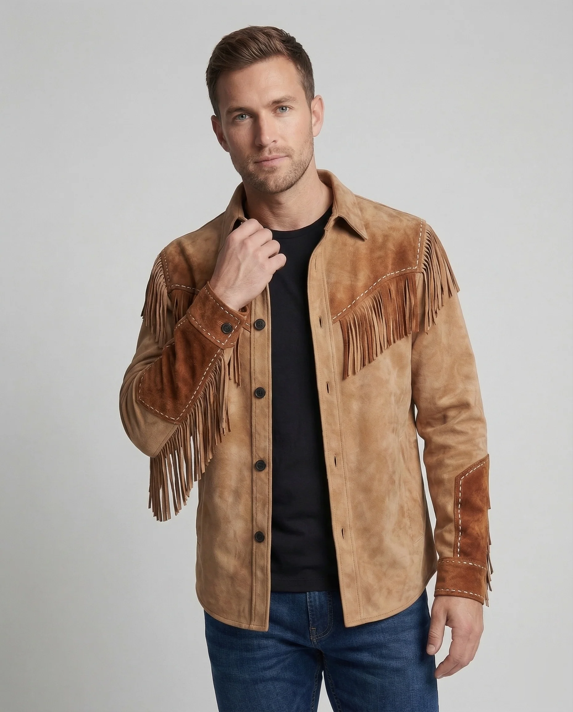 Herren Westernhemd mit Fransen und Stickerei - Image 2