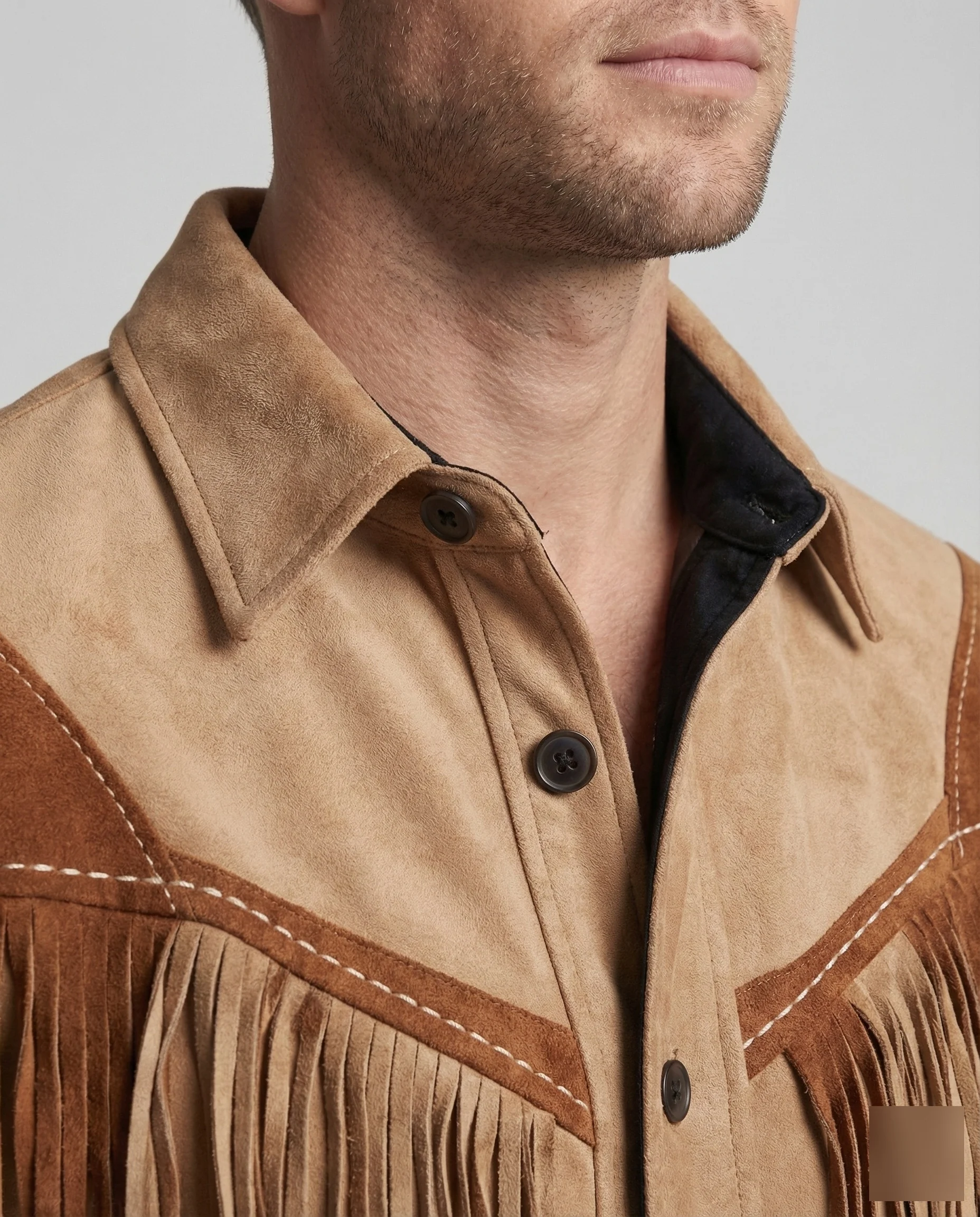 Herren Westernhemd mit Fransen und Stickerei - Image 3