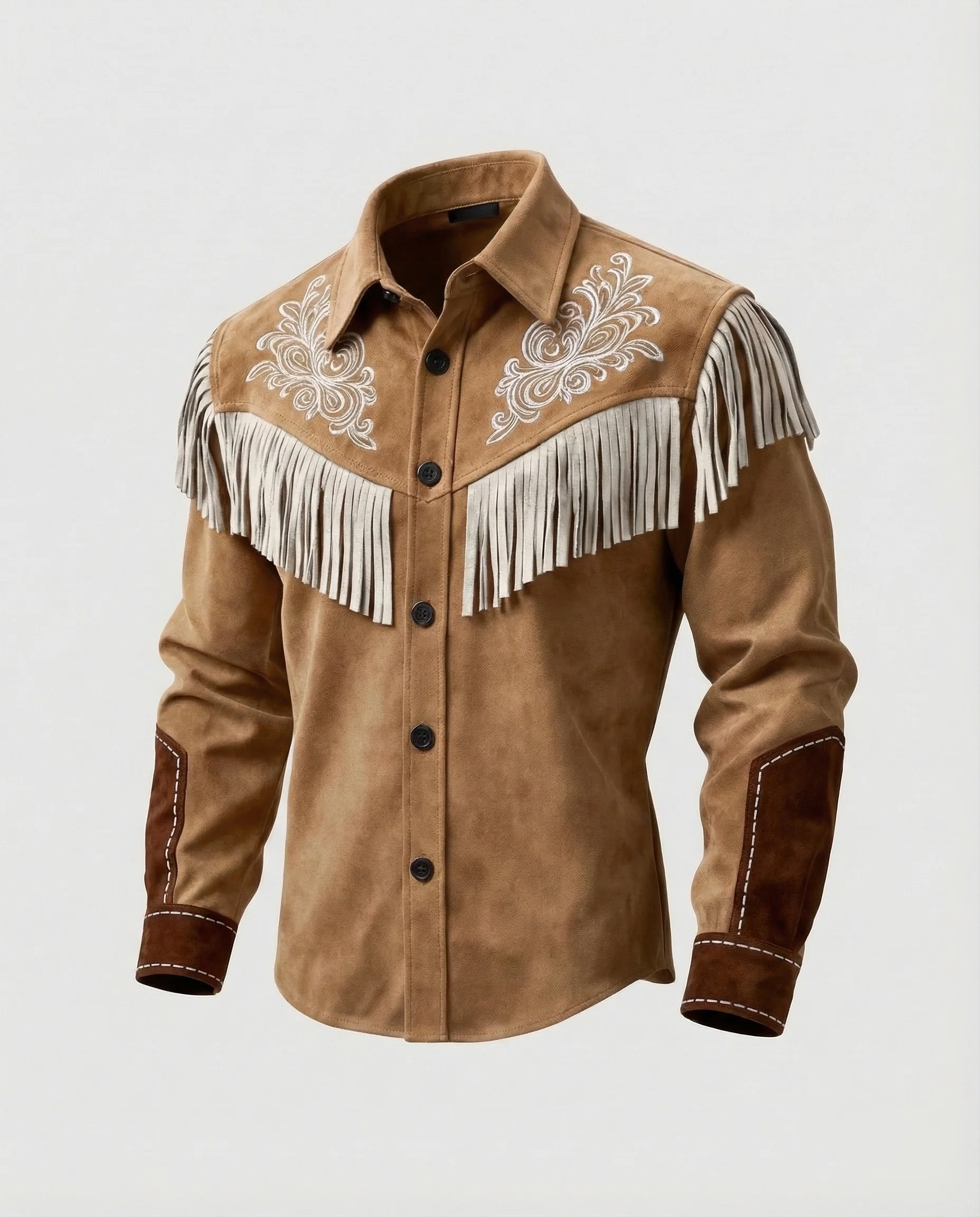 Herren Westernhemd mit Fransen und Stickerei - Image 6