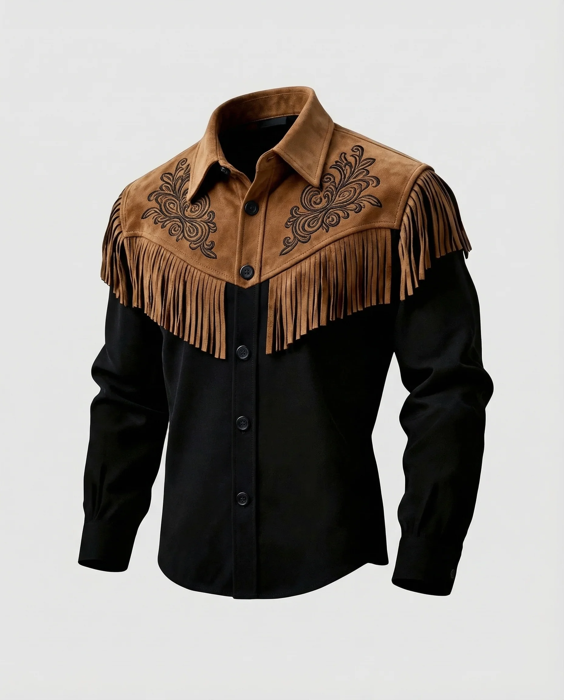 Herren Westernhemd mit Fransen und Stickerei - Image 7