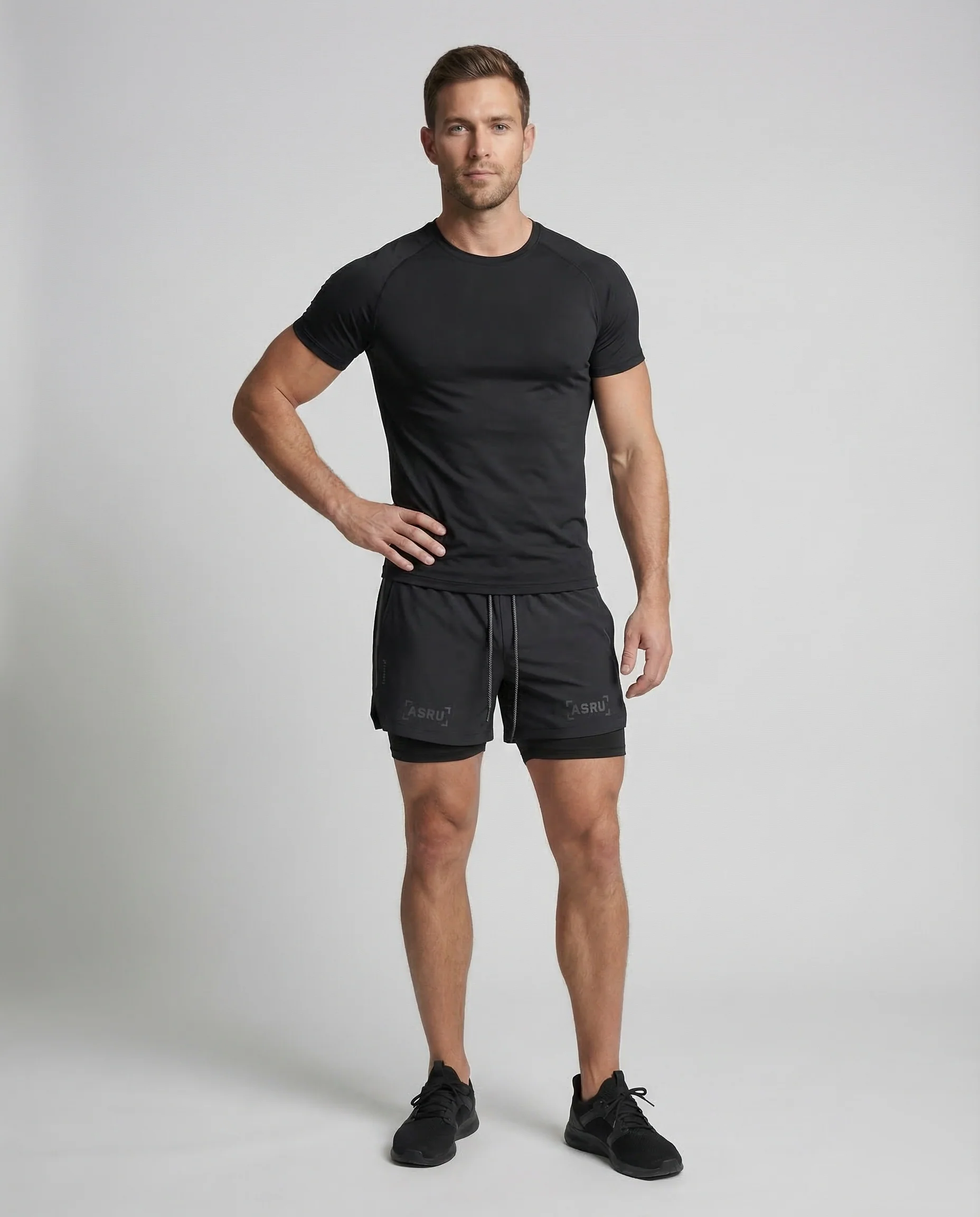 Herren Laufshorts 2in1 Kompression