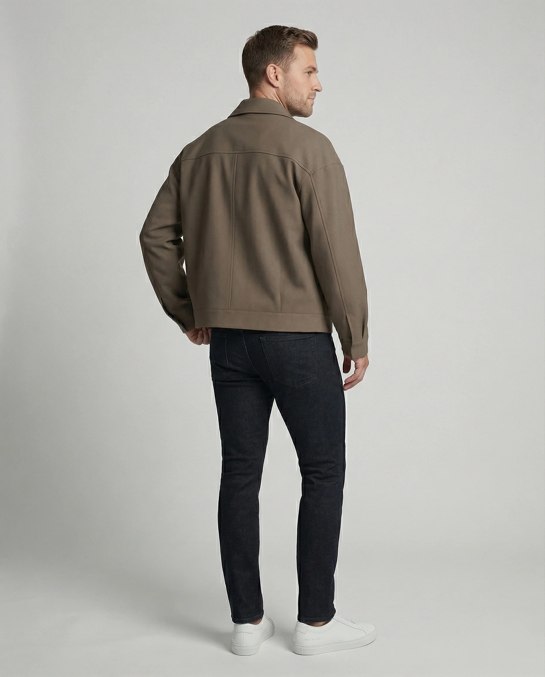 Herren Oversize-Blouson mit Hemdkragen, durchgehendem Reißverschluss und seitlichen Eingrifftaschen Heidi-Mode - Image 4