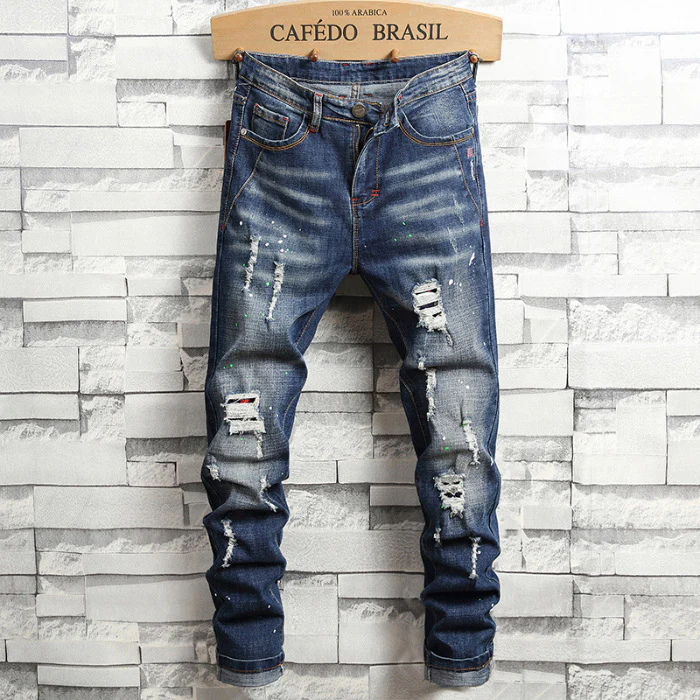 Herren Ripped Denim Jeans im urbanen Style Heidi-Mode - Image 6