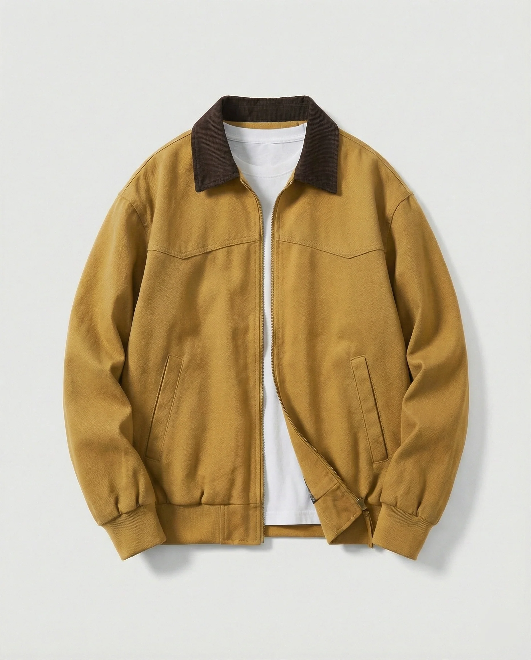 Herren robuster Canvas-Blouson mit Cordkragen und kariertem Steppfutter Heidi-Mode - Image 6