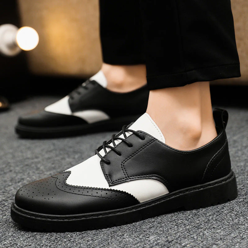 Herren Schnürschuhe mit Klassischer Brogue-Zehenpartie und Modischem Farbkontrast Heidi-Mode - Image 3