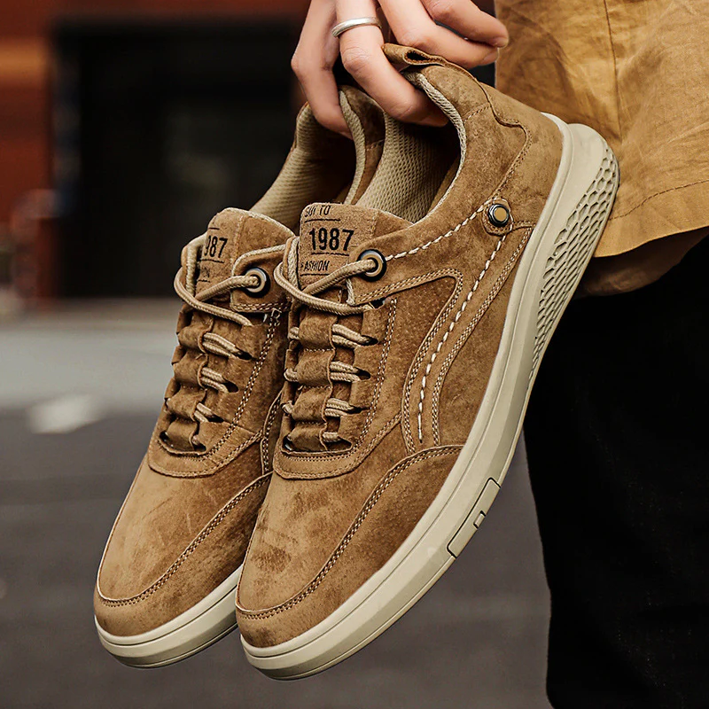 Herren Sneakers mit weichem Wildleder und atmungsaktiven Einsätzen Heidi Mode