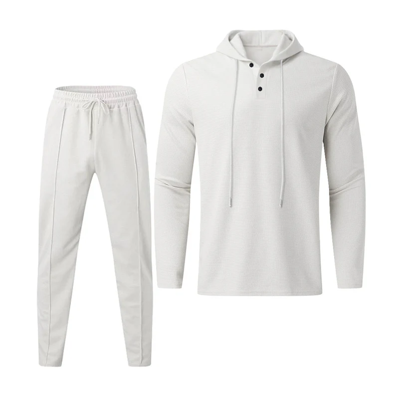 Herren sportives Hoodie und Jogginghose Set im strukturierten Design Heidi-Mode - Image 12