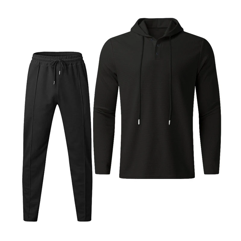Herren sportives Hoodie und Jogginghose Set im strukturierten Design Heidi-Mode - Image 15
