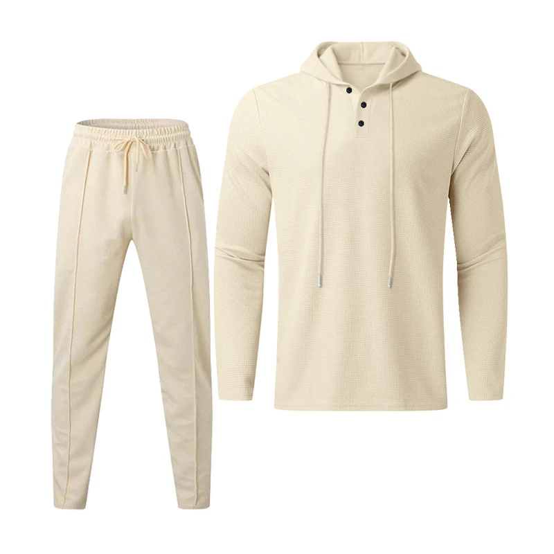 Herren sportives Hoodie und Jogginghose Set im strukturierten Design Heidi-Mode - Image 7