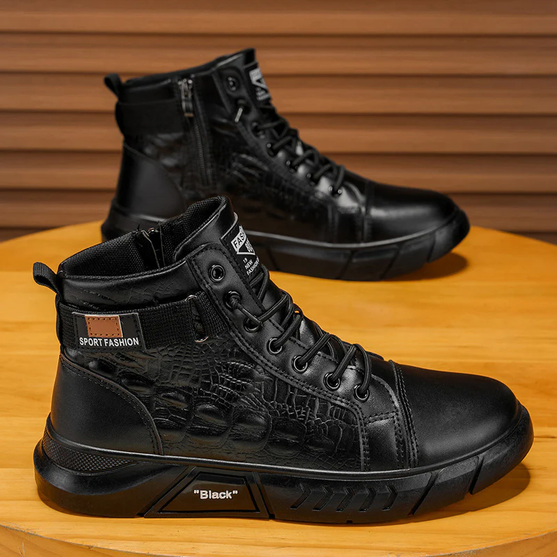 Herren Sportliche High-Top Schnürstiefel mit wasserabweisendem Obermaterial und rutschfester Sohle Heidi Mode - Image 2