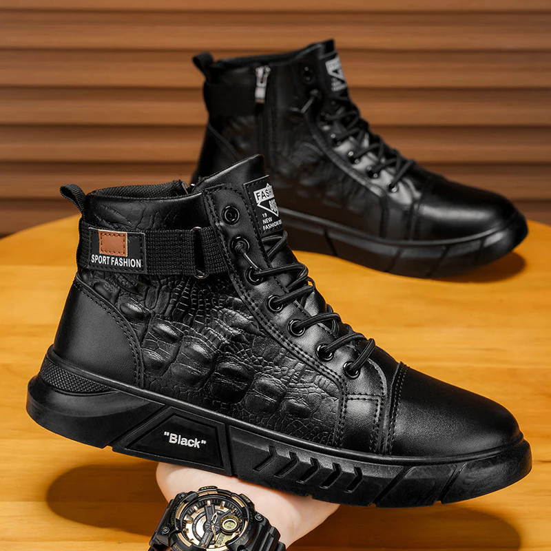 Herren Sportliche High-Top Schnürstiefel mit wasserabweisendem Obermaterial und rutschfester Sohle Heidi Mode - Image 3
