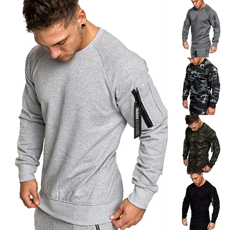 Herren sportlicher Sweatshirt mit praktischer Reißverschlusstasche Heidi-Mode - Image 3