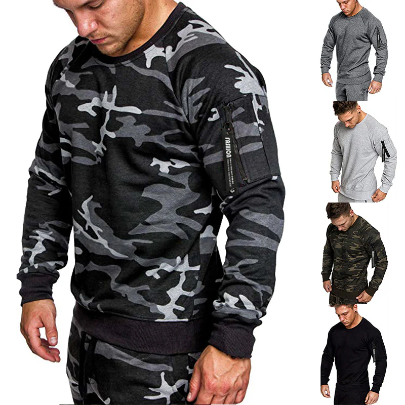 Herren sportlicher Sweatshirt mit praktischer Reißverschlusstasche Heidi-Mode - Image 5