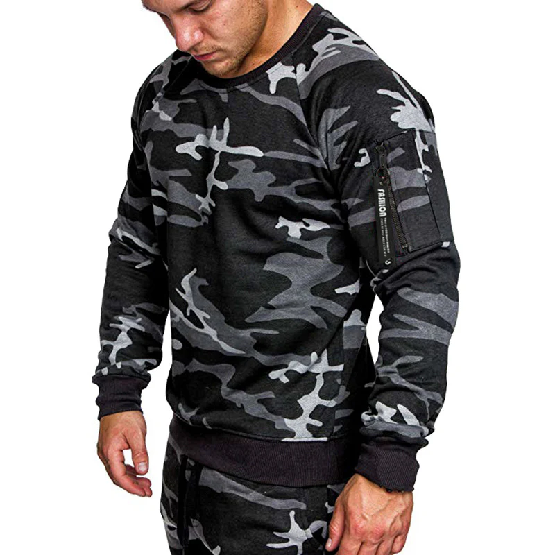 Herren sportlicher Sweatshirt mit praktischer Reißverschlusstasche Heidi-Mode - Image 9