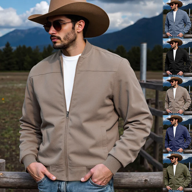 Herren Steppjacke mit strukturiertem Design und ribbed Bündchen Heidi-Mode