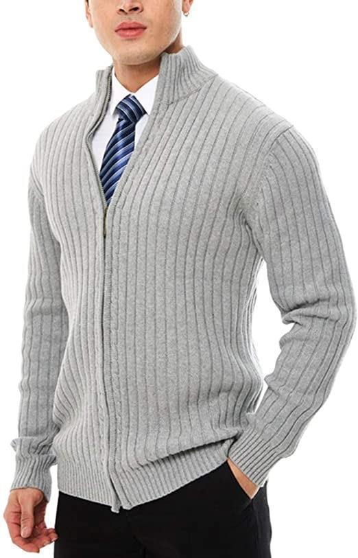 Herren Strickjacke mit hochgeschlossenem Kragen und Reißverschluss Heidi-Mode - Image 6